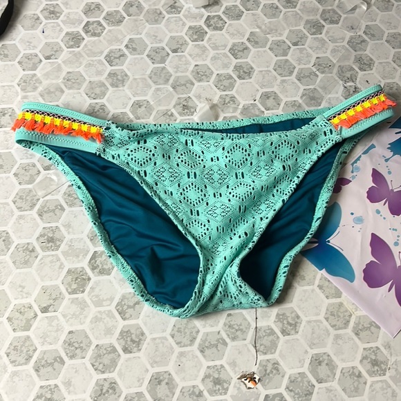 Shade and Shore XL Baby Blue Fringe Bikini Swimsuit Bottoms - Picture 1 of 4